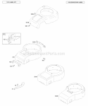 Blower Housing Blower Housing Cover Diagram and Parts List for  Briggs and Stratton Engine